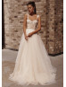 Beaded Lace Tulle Corset Back Popular Wedding Dress